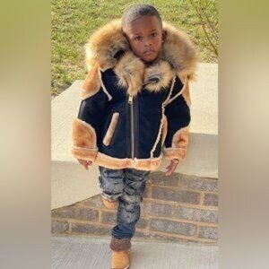 Jordon Craig 3T Coat Shearling Moto Jacket